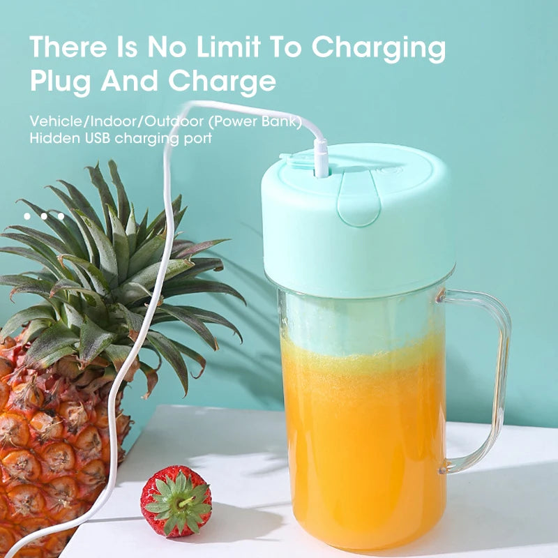 Portable Electric Juicer with Straw