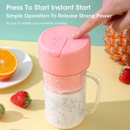 Portable Electric Juicer with Straw