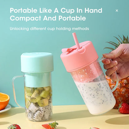 Portable Electric Juicer with Straw