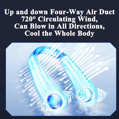 Portable Bladeless Neck Fan – 720° Airflow, Rechargeable USB, 5-Speed Cooling, Hands-Free Wearable Fan for Summer Travel & Daily Use