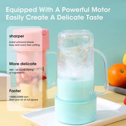 Portable Electric Juicer with Straw