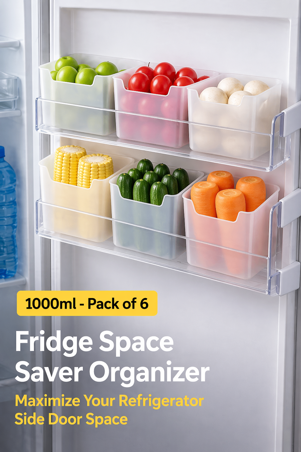 Fridge Organizer Boxes — Pack of 6