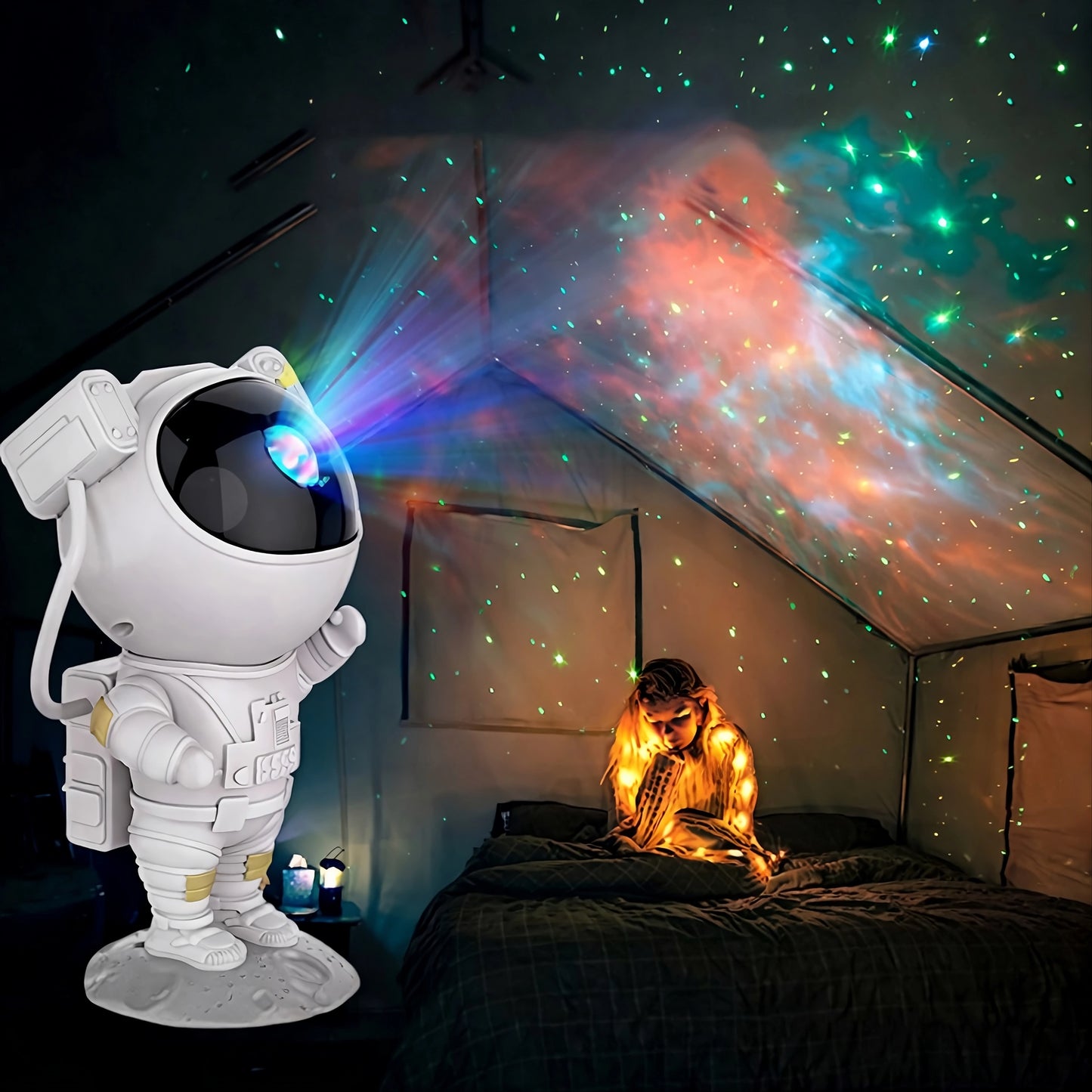 Astronaut Galaxy Star Projector – Transform Your Room into a Cosmic Dream 🌌 | Remote Control Night Lamp