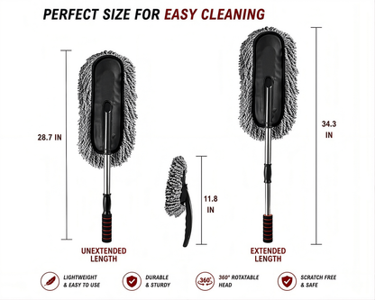 6-in-1 Car Cleaning Kit – Microfiber Duster, Interior Brush, Cleaning Cloth & Mini Dustbin Combo