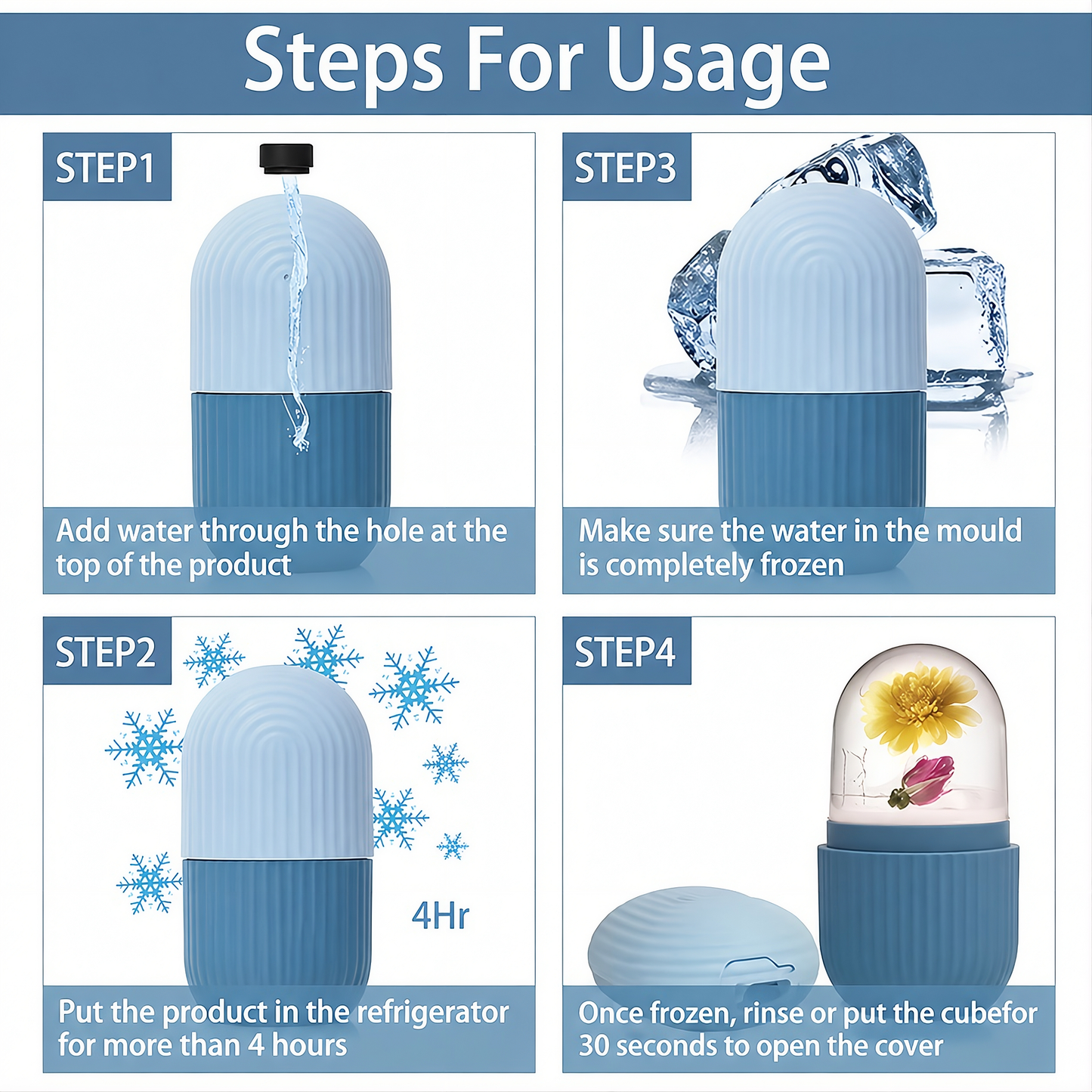 Ice Roller for Face – Pack of 3 | Reusable Cold Massage Tool for Glowing Skin